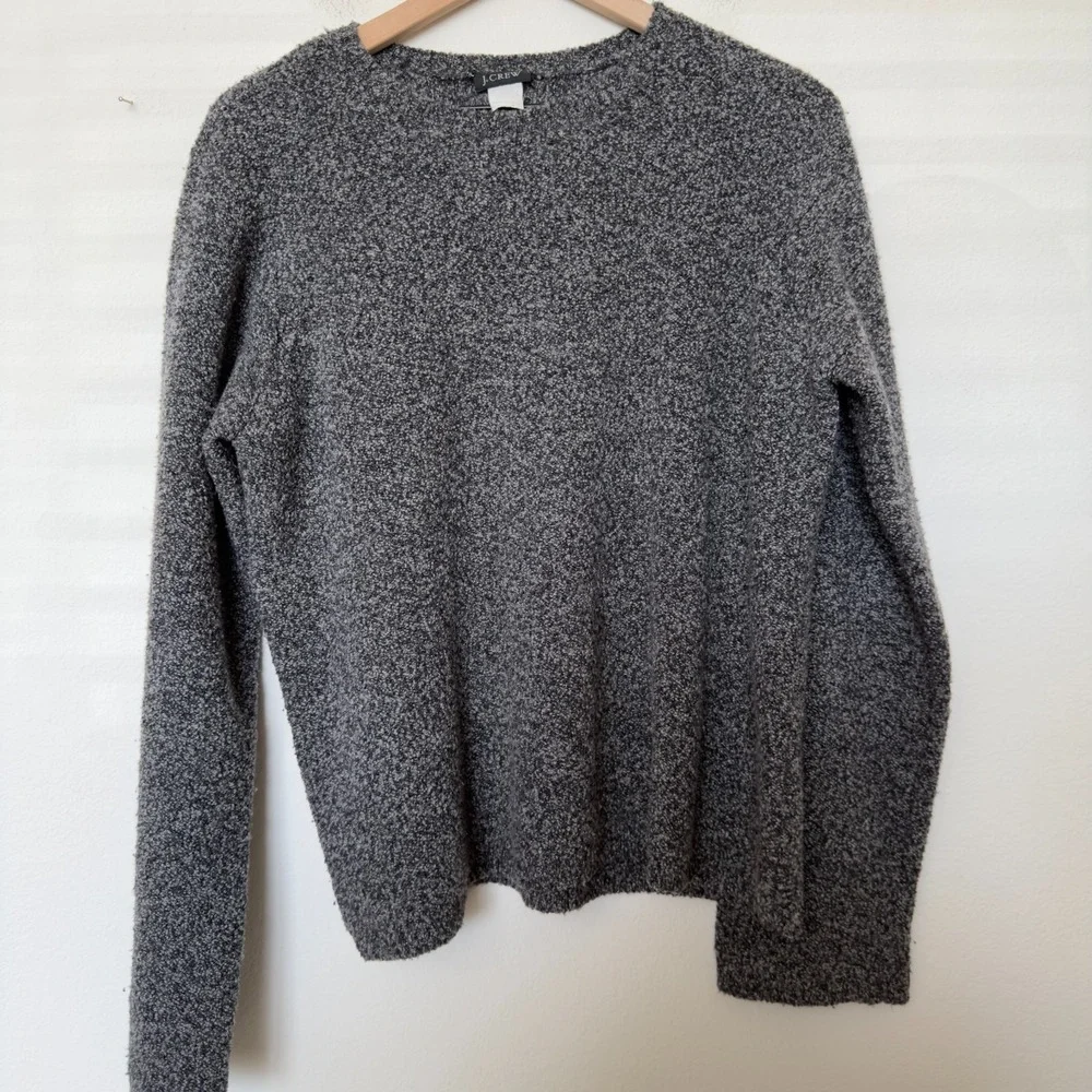 J. Crew Women Chunky Sweater Large Gray Grunge Crewneck‎ Granola Girl Cozy